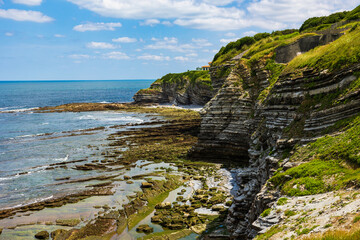 Geological Cliffs of Sainte-Barbe Point in Saint-Jean-de-Luz