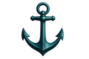 Green nautical anchor hanging against transparent backdrop, highlighting marine design element © PNG Kingdom 