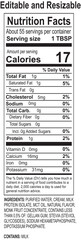 Fototapeta premium Nutrition Facts Serving Size One Tablespoon Amount Per Serving