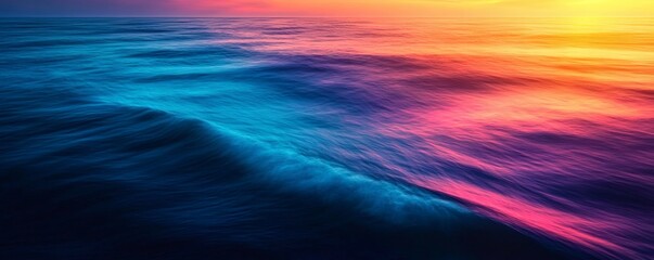 Vibrant sunset over a rippling ocean.