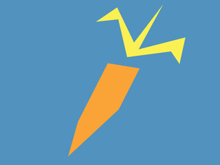 Orange carrot.  Vector illustration. 