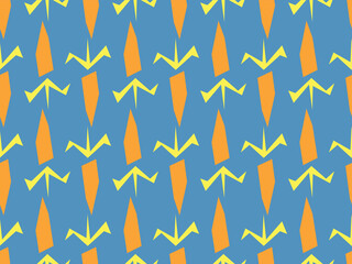 Orange carrots.  Seamless vector pattern for design and decoration. 