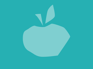 Blue apple's shape. Vector illustration. 