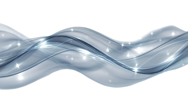 Abstract blue wave isolated on transparent background with a modern design