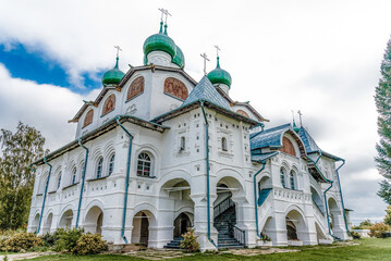 Nikolo-Vyazhishchsky orthodox Monastery temple in Novgorod region, Russia