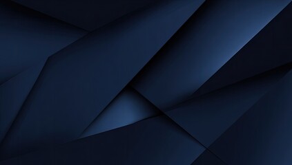 Abstract dark navy blue geometric background.  Layers of overlapping, sharp-edged, triangular shapes create a dynamic, textured visual