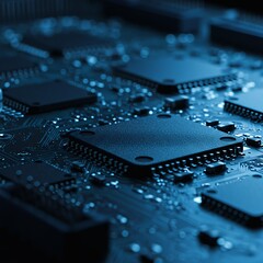 Advanced Electronic Circuit Board with Integrated Chips.