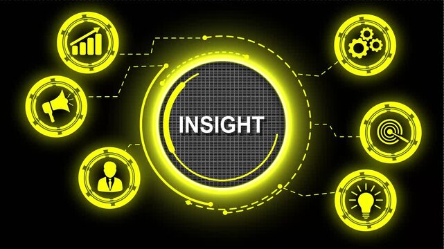 INSIGHT inscription, successful business concept. Insight is the deep understanding or clear perception of a complex situation, problem,