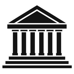 Bank or Government Building Glyph Icon | Institutional Vector Symbol