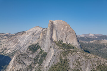 Batholith. Half Dome Granodiorite (Cretaceous). Glacier Point, Yosemite National Park, California. Sierra Nevada. Erosion and weathering