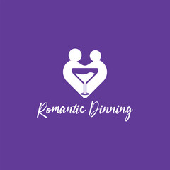 romantic couple dating logo design vector format