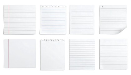 Blank lined paper notes