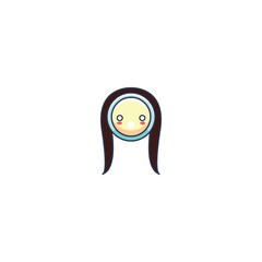 Cute Sun Face Chibi Icon – Flat Vector Style