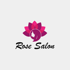 rose yoga and beauty salon logo design vector