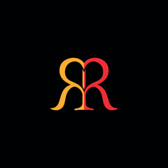 letters rr text logo design vector