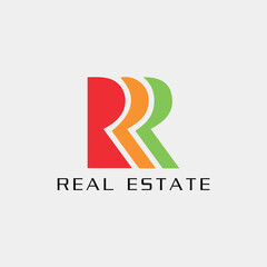 letters rrr real estate logo design vector