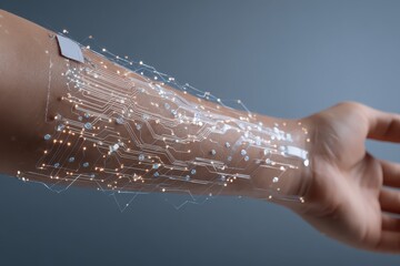 Smart nanotechnology skin patch delivers precise drug therapy directly to the body through an innovative circuit design on the arm