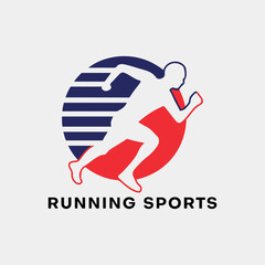 running sports logo design vector