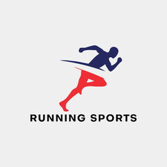 running sports logo design vector