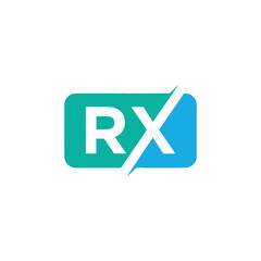letters rv and rx logo design vector