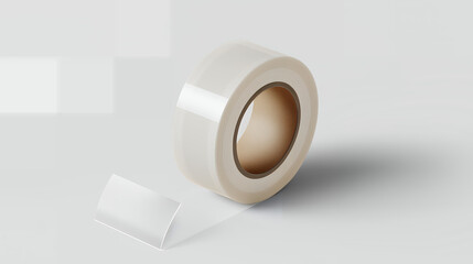 Adhesive Tape Roll On White Background