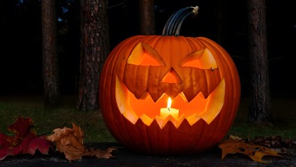 Obraz premium Halloween Jack O Lantern Pumpkin Festive Halloween Holiday Season