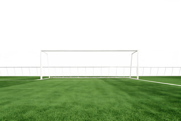 Football goal green grass stadium isolated on a transparent background