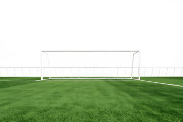 Football goal green grass stadium isolated on a transparent background