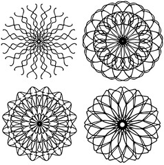 set of vector floral elements