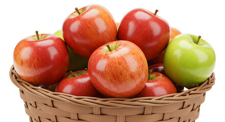 Organic Apple Basket Isolated on White