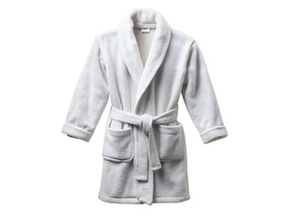 Fluffy white bathrobe isolated on transparent background