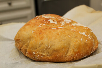 Closeup of Freshly Baked Homemade Bread Loaf