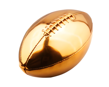 Golden football isolated on isolated on a transparent background
