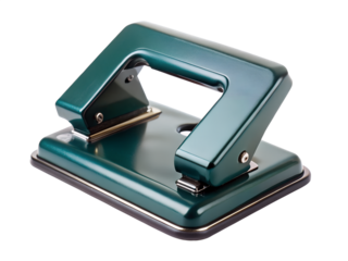 Green hole puncher isolated on transparent background