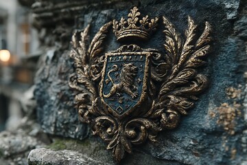Old empire heraldic shield art high resolution photo
