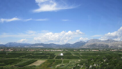 Fototapeta premium landscape with mountains and clouds