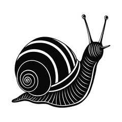 A snail silhouette art illustration