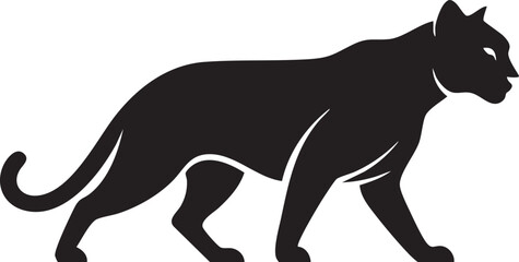 Obraz premium Powerful black panther walking silhouette