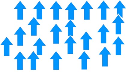 Blue arrows on white background