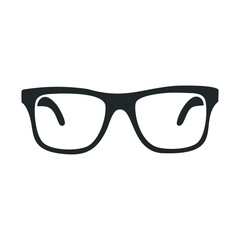 Black square eyeglasses with clear lenses on white background