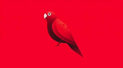 Vibrant red bird illustration digital art minimalist style bold background art concept eye-catching design for creative projects
