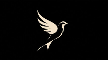 Elegant bird design minimalist art graphic illustration digital environment side view freedom concept