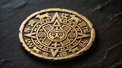 Ancient artifact showcasing detailed engravings and celestial symbols