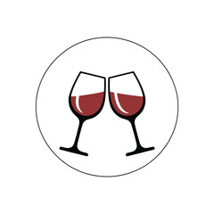 Wine icon vector on White Background ,Vector Art Illustration on white background.