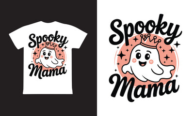 Spooky Mama Ghost Halloween T-shirt Design