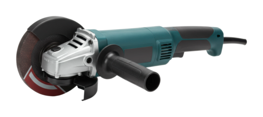 Powerful angle grinder demonstration industrial workshop tool usage high energy precision cutting techniques. Cut out png