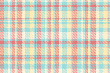 Graph fabric background vector, glamor check tartan pattern. American seamless plaid texture textile in light and red colors.
