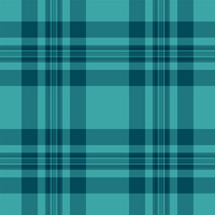 Kitchen vector background plaid, faded check fabric seamless. Service tartan pattern textile texture in cyan and teal colors.