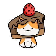 [Dessert Edition] Chocolate cake - Ginger cat