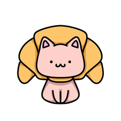 Fototapeta premium [Dessert Edition] Croissant - Sphinx cat